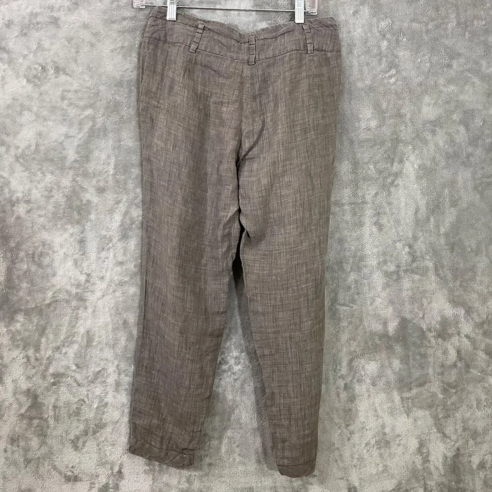 Zara Basic Flax Trouser pants women’s size M Gray Pockets